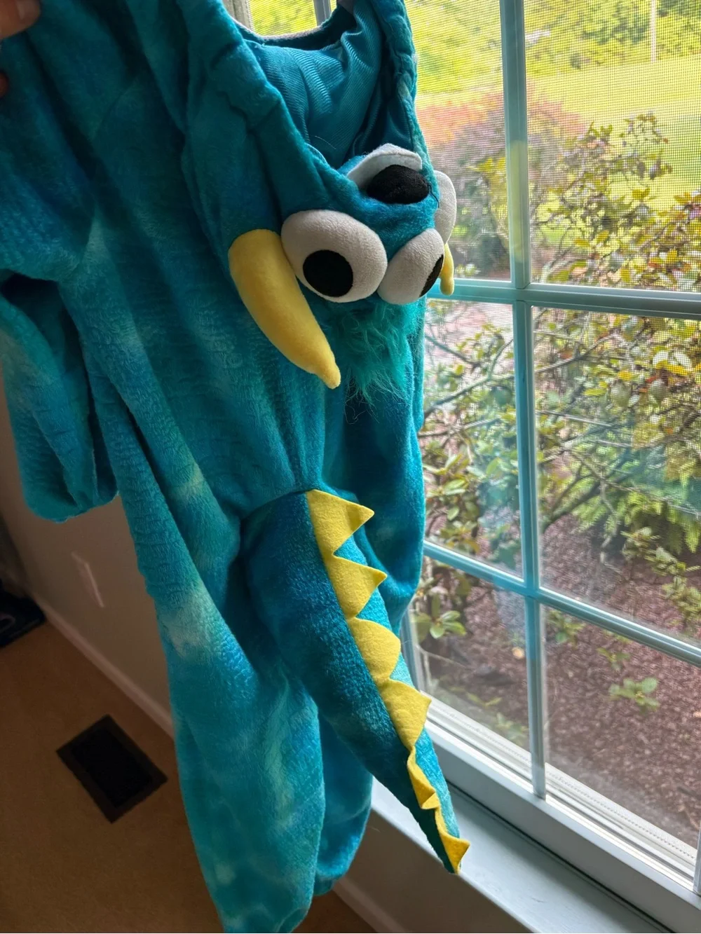 Kids Teal Plush Dragon Pajamas with Purple Belly - Cozy One-Piece